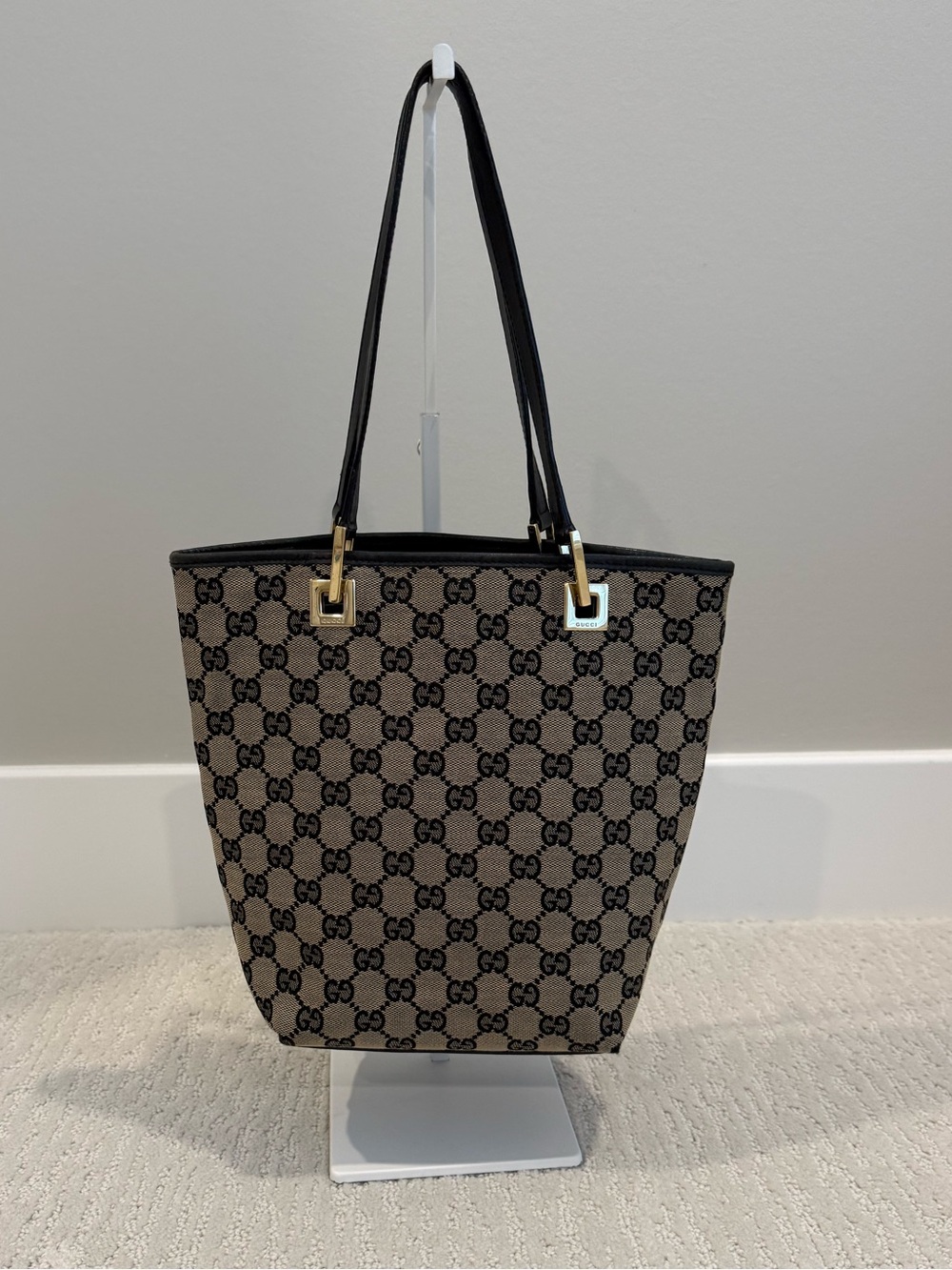 Gucci GG Canvas Leather Eclipse tote